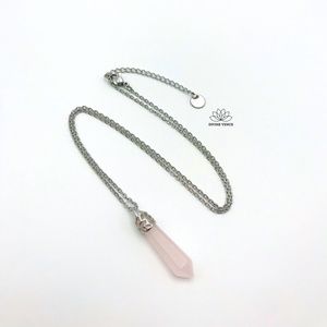 Rose Quartz Necklace | Stainless Steel